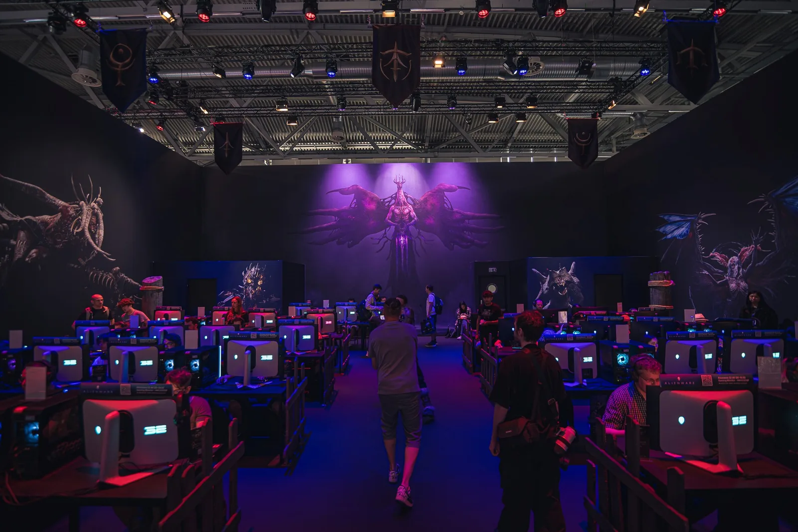 Herní zóna postavená agenturou PLAYzone na festivalu Gamescom